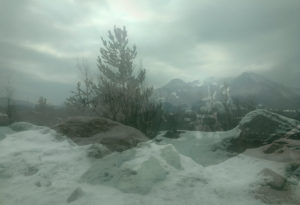 Window, view from the window, view, Bavaria, Germany, double exposure, fir, rocks Window, view from the window, view, Bavaria, Germany, double exposure, fir, rocks